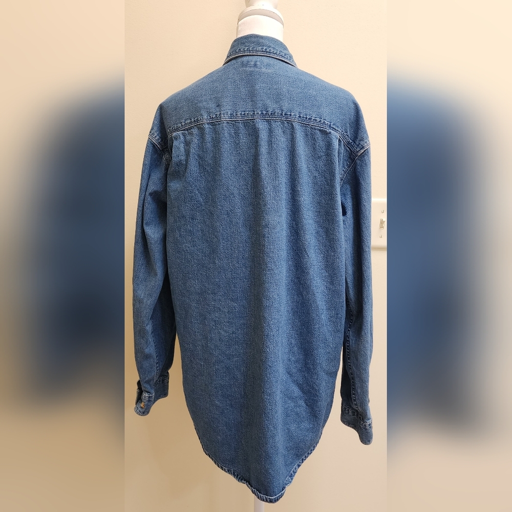 Eddie Bauer Blue Denim Button-up Shirt Women's Size S/P - Picture 8 of 12